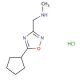 N-[(5-Cyclopentyl-1,2,4-oxadiazol-3-yl)methyl]-N-methylamine hydrochloride - chemical structure image
