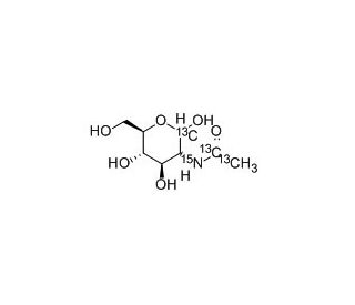 N-[1,2-13C2]acetyl-D-[1-13C;15N]glucosamine (CAS 478529-43-0) - chemical structure image