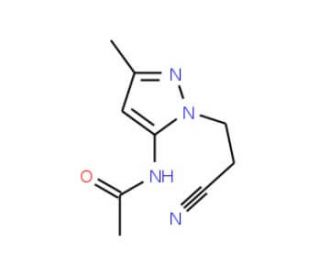 N-[1-(2-cyanoethyl)-3-methyl-1H-pyrazol-5-yl]acetamide - chemical structure image