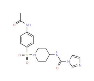N-(1-{[4-(acetylamino)phenyl]sulfonyl}piperidin-4-yl)-1H-imidazole-1-carboxamide - chemical structure image