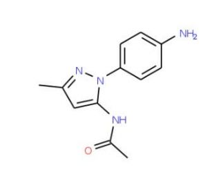 N-[1-(4-aminophenyl)-3-methyl-1H-pyrazol-5-yl]acetamide - chemical structure image