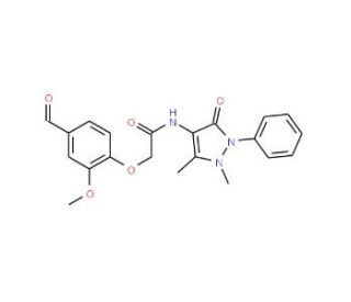 N-(1,5-dimethyl-3-oxo-2-phenyl-2,3-dihydro-1H-pyrazol-4-yl)-2-(4-formyl-2-methoxyphenoxy)acetamide - chemical structure image