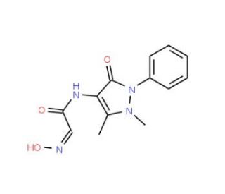 N-(1,5-Dimethyl-3-oxo-2-phenyl-2,3-dihydro-1H-pyrazol-4-yl)-2-hydroxyimino-acetamide - chemical structure image