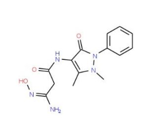 N-(1,5-Dimethyl-3-oxo-2-phenyl-2,3-dihydro-1H-pyrazol-4-yl)-2-(N-hydroxycarbamimidoyl)-acetamide - chemical structure image