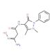 N-(1,5-Dimethyl-3-oxo-2-phenyl-2,3-dihydro-1H-pyrazol-4-yl)-2-(N-hydroxycarbamimidoyl)-acetamide - chemical structure image