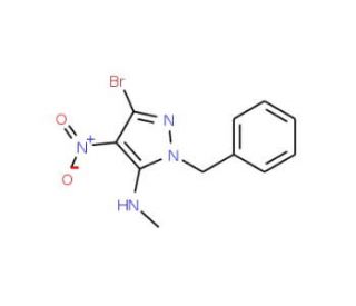 N-(1-Benzyl-3-bromo-4-nitro-1H-pyrazol-5-yl)-N-methylamine - chemical structure image