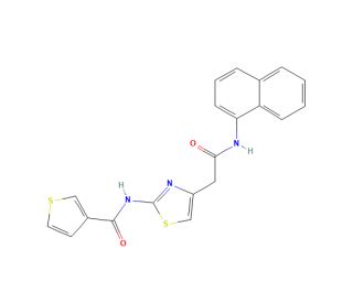 N-1-Naphthalenyl-2-[(3-thienylcarbonyl)amino]-4-thiazoleacetamide (CAS 1209852-34-5) - chemical structure image