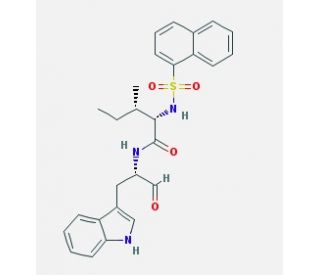 N-(1-Naphthalenylsulfonyl)-Ile-Trp-aldehyde (CAS 161709-56-4) - chemical structure image