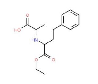 (&minus;)-N-[1-(R)-Ethoxycarbonxyl-3-phenylpropyl)-D-alanine (CAS 122076-80-6) - chemical structure image