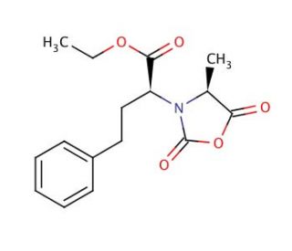 N-[1-(S)-(&plus;)-Ethoxycarbonyl-3-phenylpropyl]-L-alanyl carboxyanhydride (CAS 84793-24-8) - chemical structure image