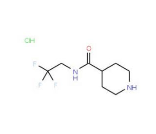 N-(2,2,2-trifluoroethyl)piperidine-4-carboxamide hydrochloride - chemical structure image