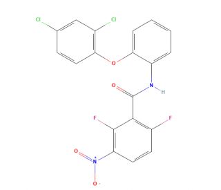 N-[2-(2,4-Dichlorophenoxy)phenyl]-2,6-difluoro-3-nitrobenzamide (CAS 260553-38-6) - chemical structure image