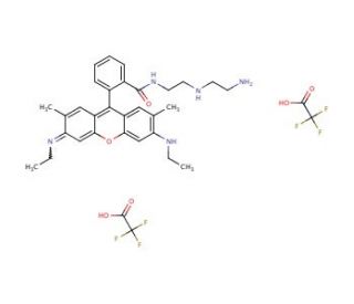 N-[2-(2-Aminoethylamino)ethyl]rhodamine 6G-amide bis(trifluoroacetate) - chemical structure image