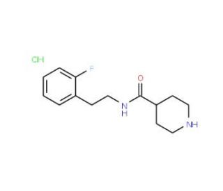 N-[2-(2-fluorophenyl)ethyl]piperidine-4-carboxamide hydrochloride - chemical structure image