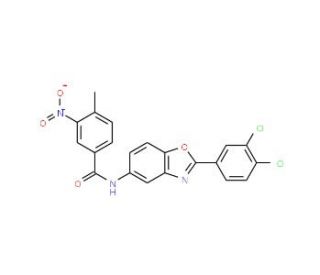 N-[2-(3,4-Dichloro-phenyl)-benzooxazol-5-yl]-4-methyl-3-nitro-benzamide - chemical structure image