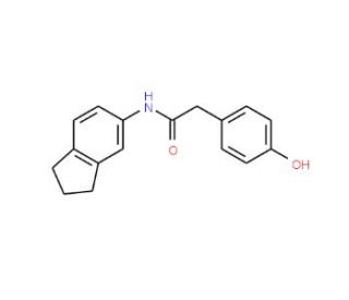 N-(2,3-Dihydro-1H-inden-5-yl)-2-(4-hydroxyphenyl)-acetamide (CAS 321853-28-5) - chemical structure image