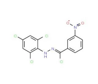 N-(2,4,6-Trichlorophenyl)-3-nitrobenzenecarbohydrazonoyl chloride (CAS 861363-66-8) - chemical structure image