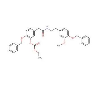 N-2-(4-Benzyloxy-3-methoxyphenethyl)-4-benzyloxy-3-ethoxycarbonyloxyphenylacetamide (CAS 62744-13-2) - chemical structure ima
