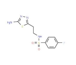 N-[2-(5-amino-1,3,4-thiadiazol-2-yl)ethyl]-4-fluorobenzenesulfonamide - chemical structure image