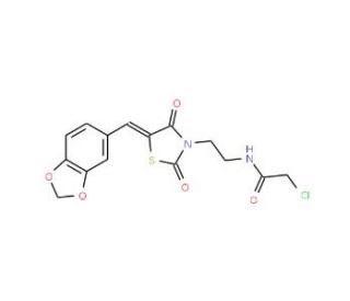 N-[2-(5-Benzo[1,3]dioxol-5-ylmethylene-2,4-dioxo-thiazolidin-3-yl)-ethyl]-2-chloro-acetamide - chemical structure image