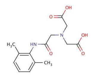 N-(2,6-Dimethylphenylcarbamoylmethyl)iminodiacetic acid (CAS 59160-29-1) - chemical structure image