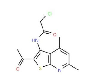 N-(2-acetyl-4,6-dimethylthieno[2,3-b]pyridin-3-yl)-2-chloroacetamide - chemical structure image