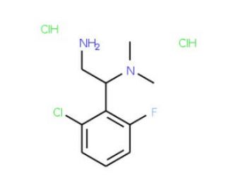 N-[2-amino-1-(2-chloro-6-fluorophenyl)ethyl]-N,N-dimethylamine dihydrochloride - chemical structure image