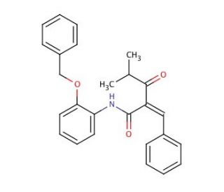 N-2-Benzyloxyphenyl &alpha;-Benzilidene Isobutyrylacetamide (CAS 163217-77-4) - chemical structure image