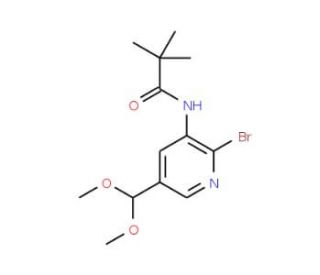 N-(2-Bromo-5-(dimethoxymethyl)pyridin-3-yl)-pivalamide - chemical structure image