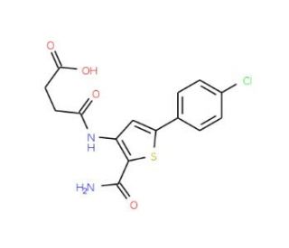 N-[2-Carbamoyl-5-(4-chloro-phenyl)-thiophen-3-yl]-succinamic acid - chemical structure image