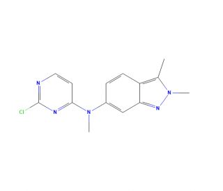 N-(2-Chloro-4-pyrimidinyl)-N,2,3-trimethyl-2H-indazol-6-amine (CAS 444731-75-3) - chemical structure image