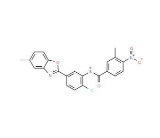 N-[2-Chloro-5-(5-methyl-benzooxazol-2-yl)-phenyl]-3-methyl-4-nitro-benzamide - chemical structure image