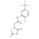 N-[2-Chloro-5-(trifluoromethyl)phenyl]-2-(2-mercapto-4-oxo-4,5-dihydro-1,3-thiazol-5-yl)acetamide - chemical structure image