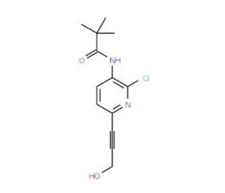 N-(2-Chloro-6-(3-hydroxyprop-1-ynyl)pyridin-3-yl)-pivalamide (CAS 1142192-04-8) - chemical structure image