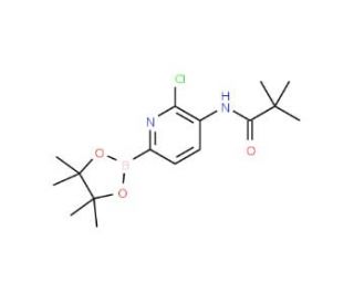 N-(2-Chloro-6-(4,4,5,5-tetramethyl-1,3,2-dioxaborolan-2-yl)pyridin-3-yl)pivalamide - chemical structure image