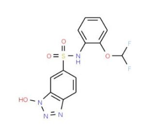 N-[2-(difluoromethoxy)phenyl]-1-hydroxy-1H-1,2,3-benzotriazole-6-sulfonamide - chemical structure image
