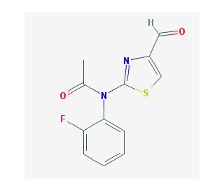 N-(2-fluorophenyl)-N-(4-formyl-1,3-thiazol-2-yl)acetamide - chemical structure image