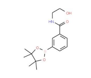 N-[2-Hydroxyethyl]benzamide-3-boronic acid, pinacol ester (CAS 943911-66-8) - chemical structure image