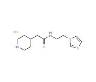 N-(2-Imidazol-1-yl-ethyl)-2-piperidin-4-yl-acetamide hydrochloride - chemical structure image
