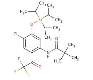 N-[2-Trifluoroacetyl-4-chloro-5-(TIPS-oxy)phenyl]-2,2-dimethylpropanamide - chemical structure image