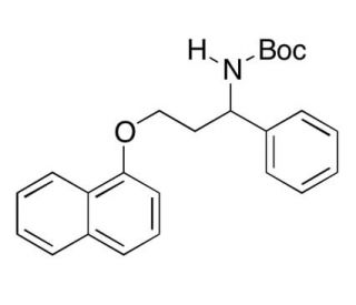 N-[3-(1-Naphthalenyloxy)-1-phenylpropyl]carbamic acid 1,1-dimethylethyl ester (CAS 1404234-03-2) - chemical structure image