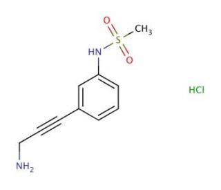 N-[3-(3-aminoprop-1-ynyl)phenyl]methanesulfonamide hydrochloride (CAS 1171333-24-6) - chemical structure image