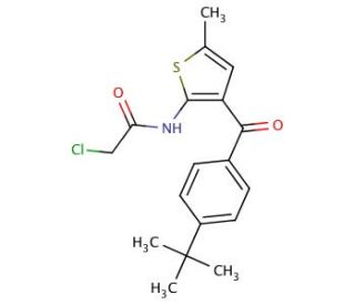 N-[3-(4-tert-Butyl-benzoyl)-5-methyl-thiophen-2-yl]-2-chloro-acetamide - chemical structure image