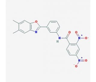 N-[3-(5,6-Dimethyl-benzooxazol-2-yl)-phenyl]-2,4-dinitro-benzamide - chemical structure image