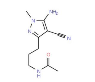 N-[3-(5-amino-4-cyano-1-methyl-1H-pyrazol-3-yl)propyl]acetamide - chemical structure image