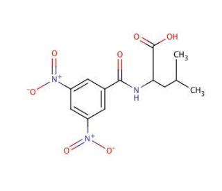 N-(3,5-Dinitrobenzoyl)-DL-leucine (CAS 74928-54-4) - chemical structure image