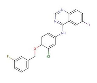 N-[3-Chloro-4-[(3-fluorobenzyl)oxy]phenyl]-6-iodoquinazolin-4-amine (CAS 231278-20-9) - chemical structure image