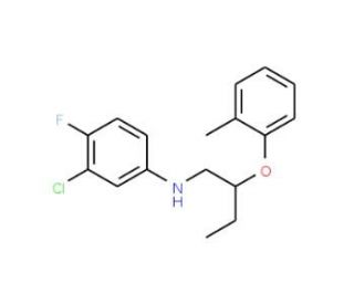 N-(3-Chloro-4-fluorophenyl)-N-[2-(2-methyl-phenoxy)butyl]amine - chemical structure image