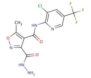N-[3-Chloro-5-(trifluoromethyl)-2-pyridinyl]-3-(hydrazinocarbonyl)-5-methyl-4-isoxazolecarboxamide - chemical structure image