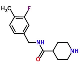 N-(3-fluoro-4-methylbenzyl)piperidine-4-carboxamide - chemical structure image